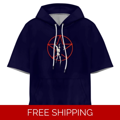 3D Short Sleeve Hooded Red Star Man